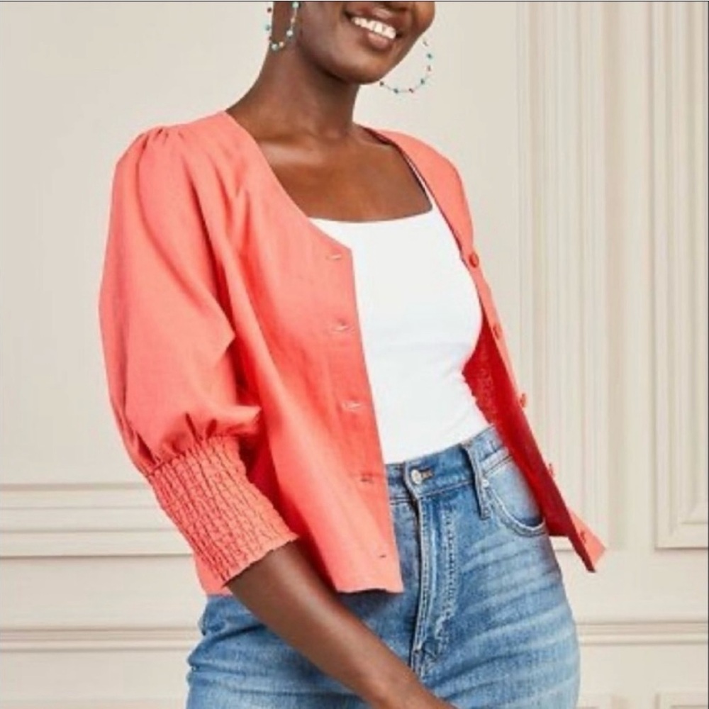 Stella & Dot Double Take Puff Sleeve top sz 1X